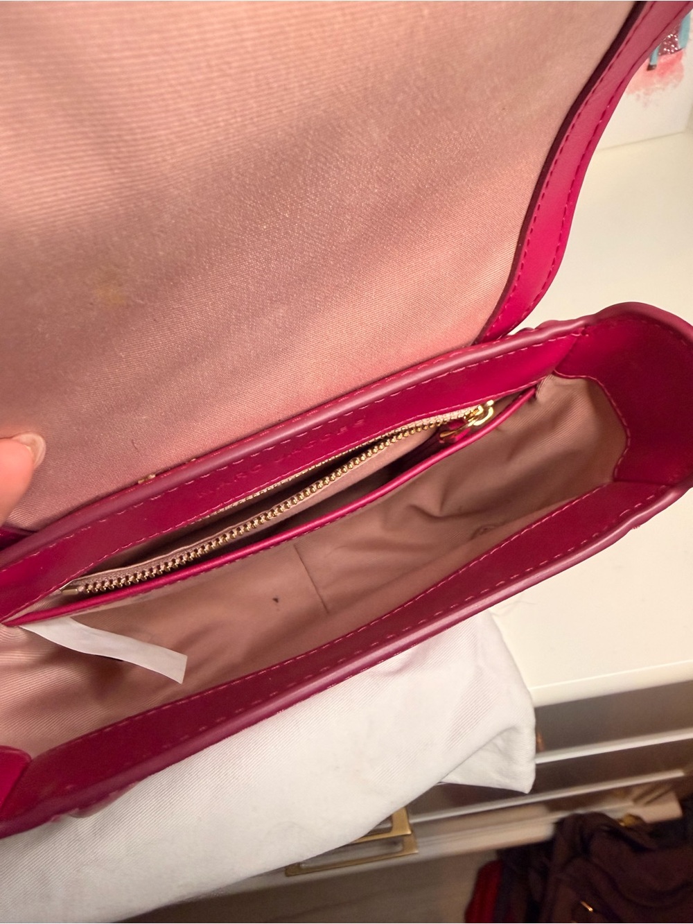 Marc Jacobs Bright Pink Compact Crossbody with Branded Strap - Picture 6 of 8